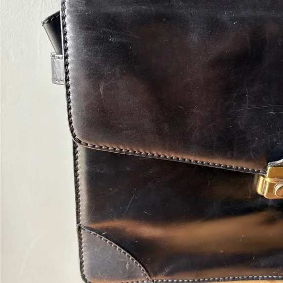Vintage Black Leather Briefcase